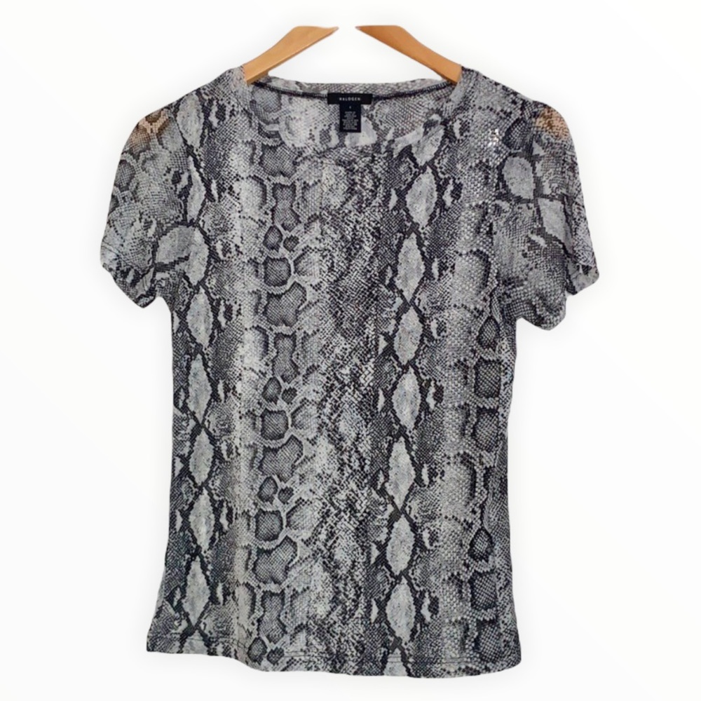 NWOT Halogen Crewneck mesh top